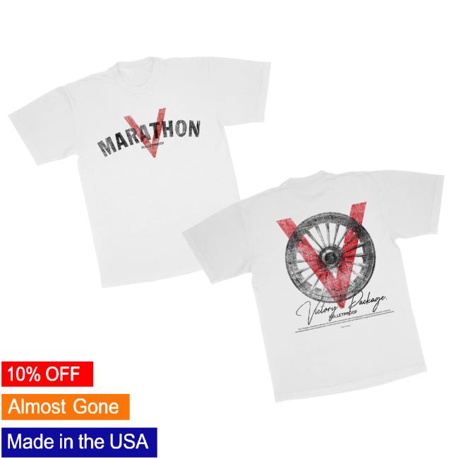 The Marathon Clothing Merch Store Marathon V For Victory Package T-Shirt White The Marathon Clothing Merch Store Marathon V For Victory Package T-Shirt White