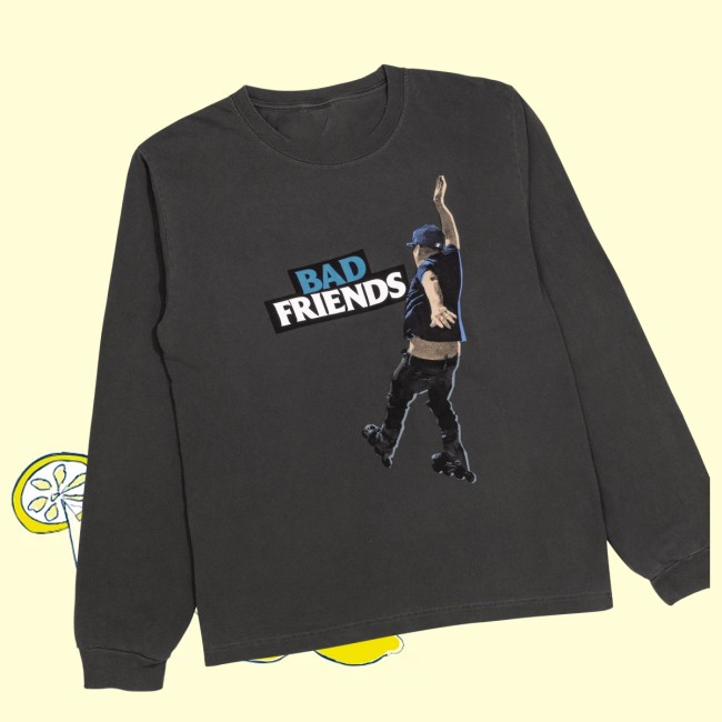 Bad Friends Merch Store Merch Bobby Falling Long Sleeve T-Shirt Bad Friends Merch Store Merch Bobby Falling Long Sleeve T-Shirt