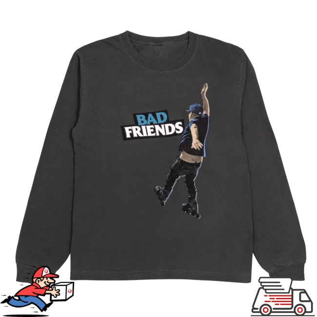 Bad Friends Merch Store Merch Bobby Falling Long Sleeve T-Shirt Bad Friends Merch Store Merch Bobby Falling Long Sleeve T-Shirt