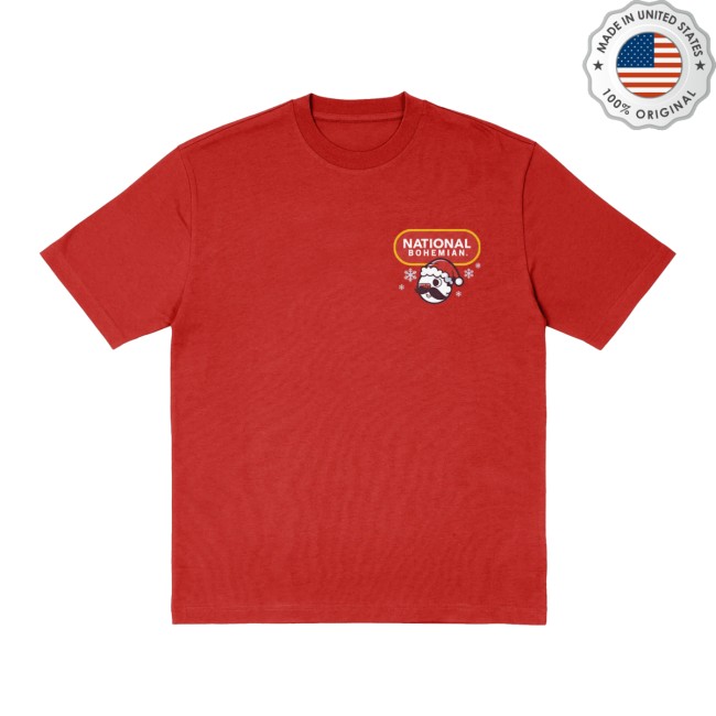 National Bohemian Store Merch Merry & Bright Red Tee National Bohemian Store Merch Merry & Bright Red Tee