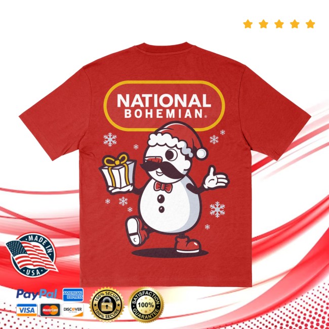 National Bohemian Store Merch Merry & Bright Red Tee National Bohemian Store Merch Merry & Bright Red Tee