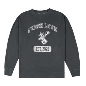 Fresh Love Clothing Merch Store Black College Logo Crewneck