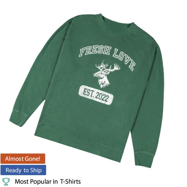 Fresh Love Clothing Merch Store Green College Logo Crewneck Fresh Love Clothing Merch Store Green College Logo Crewneck