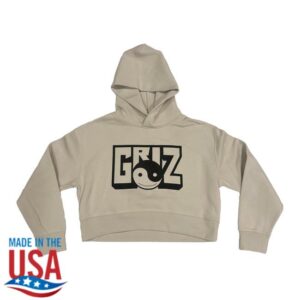 Griz Merch Store Griz Block Logo Pullover Cropped Hoodie Bone