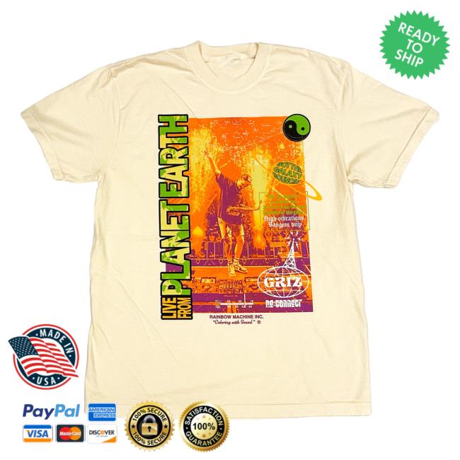Griz Merch Store Griz Live From Planet Earth Tee In Bone Griz Merch Store Griz Live From Planet Earth Tee In Bone
