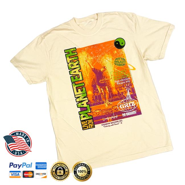 Griz Merch Store Griz Live From Planet Earth Tee In Bone Griz Merch Store Griz Live From Planet Earth Tee In Bone