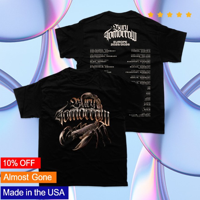 Bury Tomorrow Store Merch 2025 Europe Tour Black T-Shirt Bury Tomorrow Store Merch 2025 Europe Tour Black T-Shirt