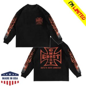 Ghost Racing Merch Store Cross Flames Long Sleeve