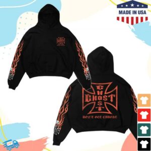 Ghost Racing Merch Store Cross Flames Hoodie