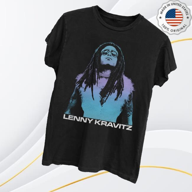 Lenny Kravitz Merch Store Purple And Blue Portrait Tee Lenny Kravitz Merch Store Purple And Blue Portrait Tee