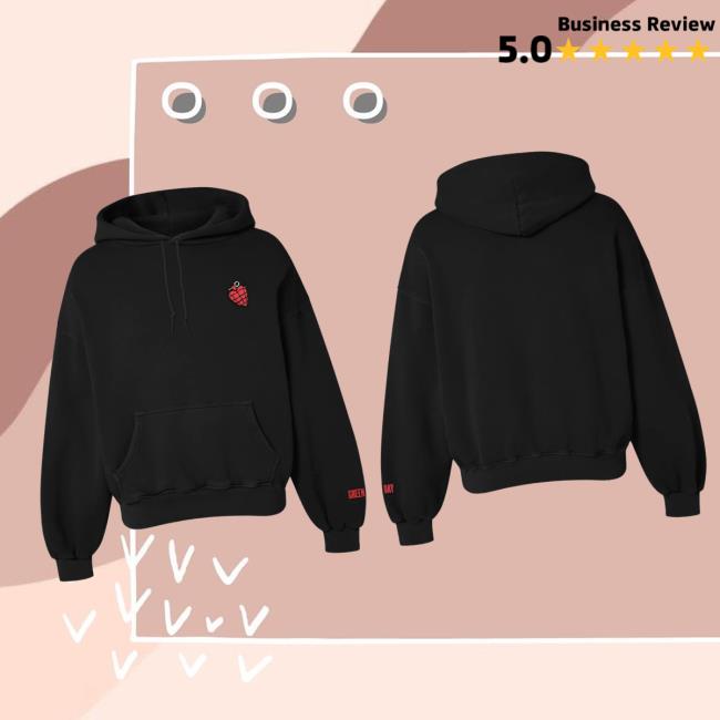 Green Day Store Merch Heart Grenade Hoodie Green Day Store Merch Heart Grenade Hoodie