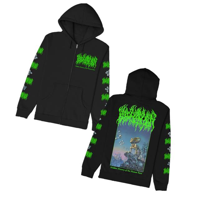 Blood Incantation Store Merch Hidden History Zip Up Hoodie Blood Incantation Store Merch Hidden History Zip Up Hoodie