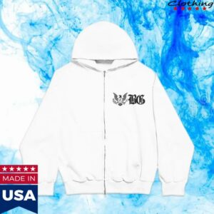 Fbg Freebandz Merch Store Fbg Eagle Zip-Up Hoodie White