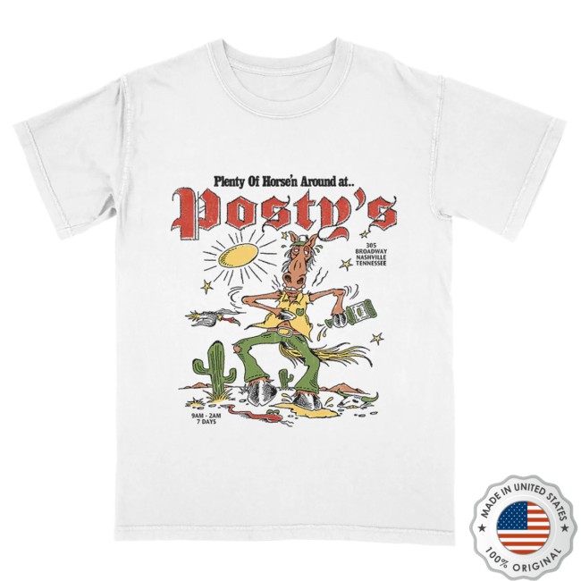 Post Malone Store Merch Horse’n Around Posty’s T-Shirt Post Malone Store Merch Horse’n Around Posty’s T-Shirt