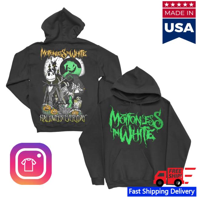 Motionless In White Merch Store Halloween Everyday Oogie Pullover Hoodie Black Motionless In White Merch Store Halloween Everyday Oogie Pullover Hoodie Black