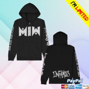 Motionless In White Merch Store Infamous Zip Up Hoodie Black