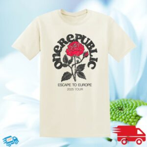Onerepublic Store Merch Women’s Escape To Europe Rose Tee