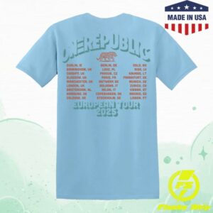 Onerepublic Store Merch Blue Escape To Europe Tiger Tee