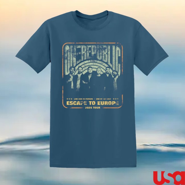 Onerepublic Store Merch Blue Escape To Europe Tour Shirt Onerepublic Store Merch Blue Escape To Europe Tour Shirt