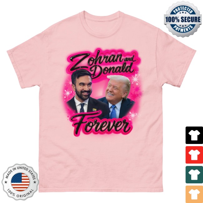 Good Shirts Store Merch Zohran And Donald Airbrush Tee Good Shirts Store Merch Zohran And Donald Airbrush Tee