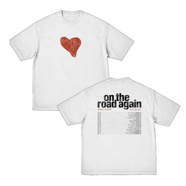 Shawn Mendes Merch Store White Heart Tour Tee Shawn Mendes Merch Store White Heart Tour Tee