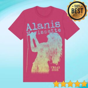Alanis Morissette Store Merch Silhouette Pink Vegas T-Shirt