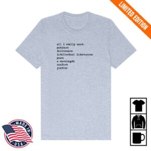 Alanis Morissette Merch Store All I Want Lyric T-Shirt