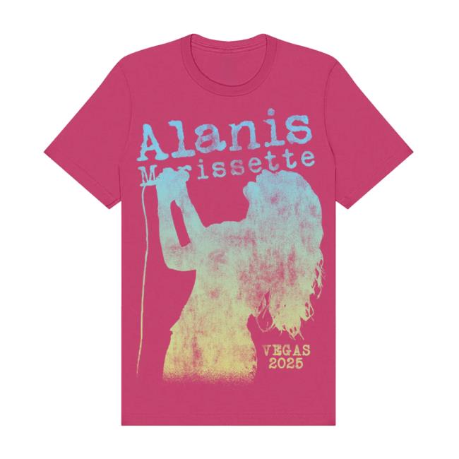 Alanis Morissette Merch Store Silhouette Pink Vegas T-Shirt Alanis Morissette Merch Store Silhouette Pink Vegas T-Shirt