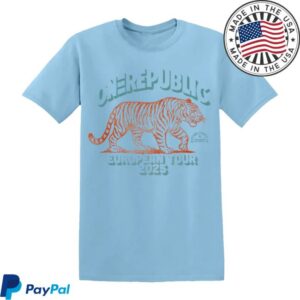Onerepublic Merch Store Blue Escape To Europe Tiger Tee