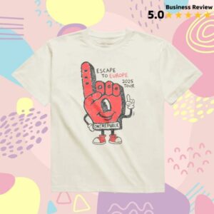Onerepublic Merch Store Cream Foam Finger Tour Tee