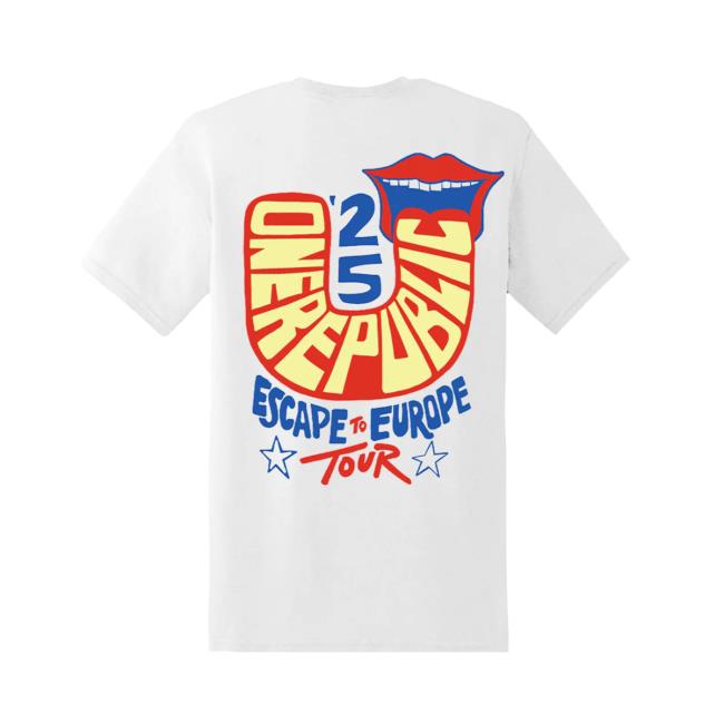 Onerepublic Merch Store Escape To Europe Lips Tee Onerepublic Merch Store Escape To Europe Lips Tee