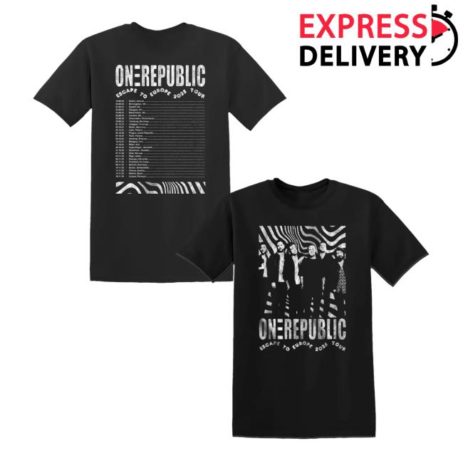 Onerepublic Merch Store Escape To Europe Photo Tee Onerepublic Merch Store Escape To Europe Photo Tee