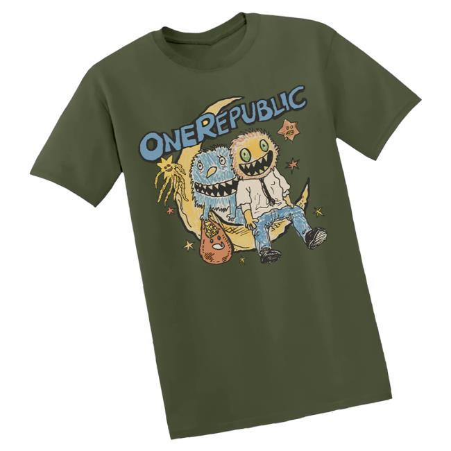 Onerepublic Merch Store Green Counting Stars Gremlin Tee Onerepublic Merch Store Green Counting Stars Gremlin Tee