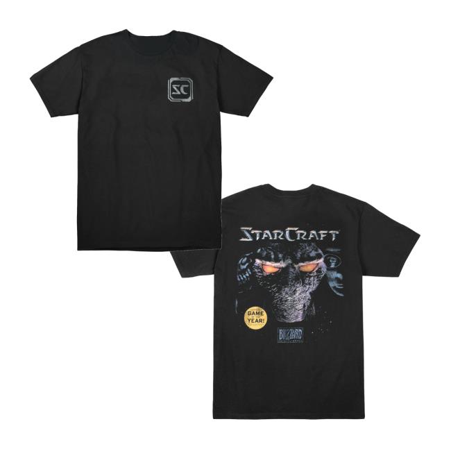 Blizzard Gear Store Merch Starcraft Box Art Black T-Shirt Blizzard Gear Store Merch Starcraft Box Art Black T-Shirt