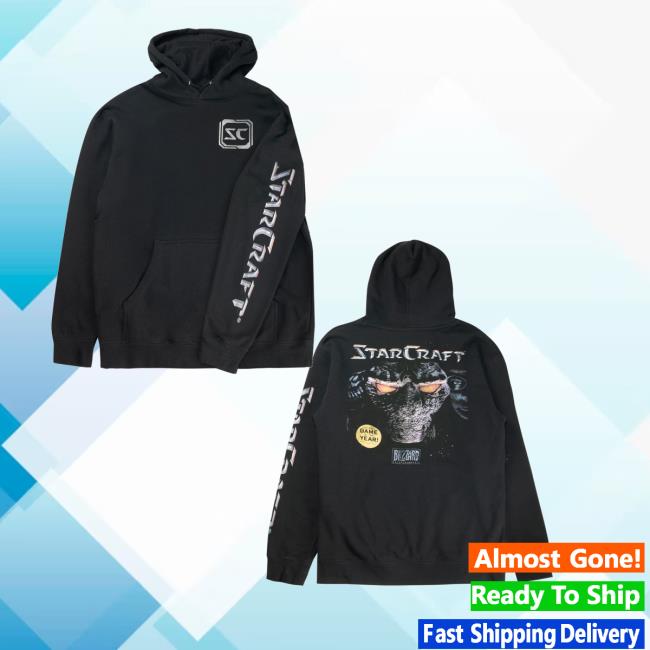 Blizzard Gear Store Merch Starcraft Box Art Black Pullover Hoodie Blizzard Gear Store Merch Starcraft Box Art Black Pullover Hoodie