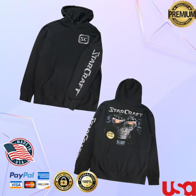 Blizzard Gear Store Merch Starcraft Box Art Black Pullover Hoodie Blizzard Gear Store Merch Starcraft Box Art Black Pullover Hoodie