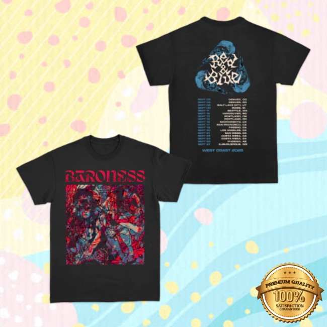 Baroness Store Merch Red & Blue West Coast Tee Baroness Store Merch Red & Blue West Coast Tee