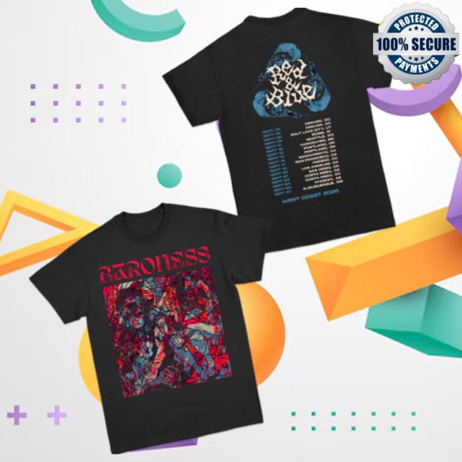 Baroness Store Merch Red & Blue West Coast Tee Baroness Store Merch Red & Blue West Coast Tee