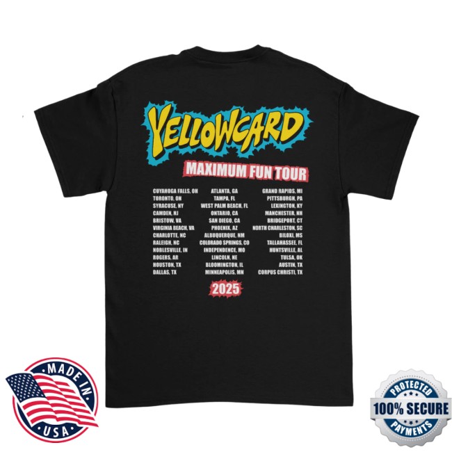 Yellowcard Store Merch Maximum Fun Tour T-Shirt Yellowcard Store Merch Maximum Fun Tour T-Shirt