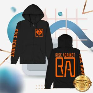 Rise Against Store Merch Square Heartfist Ra Logo Zip Up Hoodie