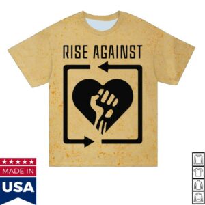 Rise Against Store Merch Heart Fist Logo T-Shirt Crush Canary Dye