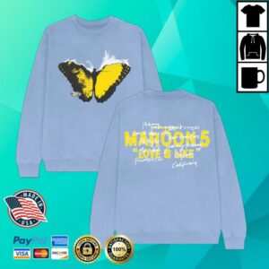 Maroon5 Store Merch Love Is Like 2025 Tour Crewneck