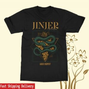 Indiemerchstore Jinjer Green Serpent Black T-Shirt