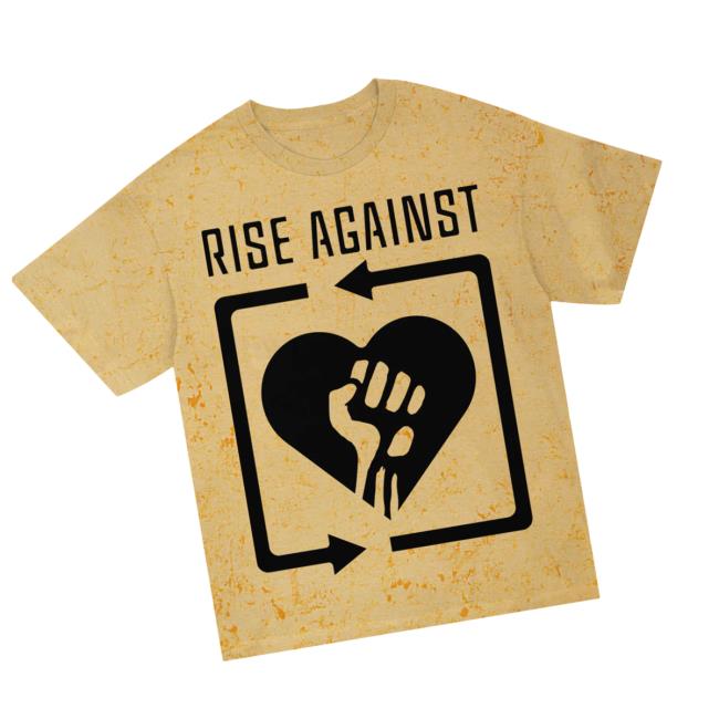 Rise Against Merch Store Heart Fist Logo T-Shirt Crush Canary Dye Rise Against Merch Store Heart Fist Logo T-Shirt Crush Canary Dye