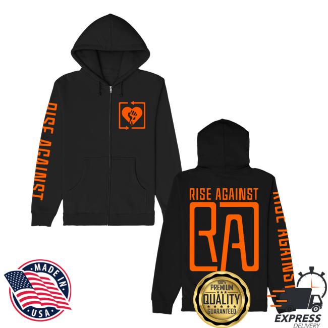 Rise Against Merch Store Square Heartfist Ra Logo Zip Up Hoodie Black Rise Against Merch Store Square Heartfist Ra Logo Zip Up Hoodie Black
