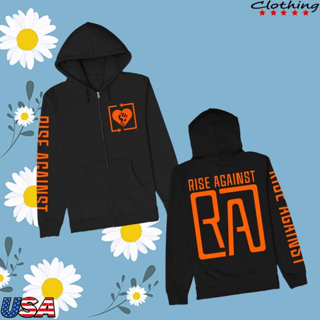 Rise Against Merch Store Square Heartfist Ra Logo Zip Up Hoodie Black Rise Against Merch Store Square Heartfist Ra Logo Zip Up Hoodie Black