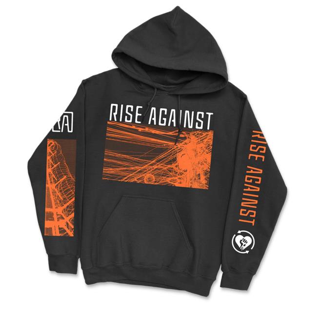 Rise Against Merch Store Wire Pullover Hoodie Black Rise Against Merch Store Wire Pullover Hoodie Black