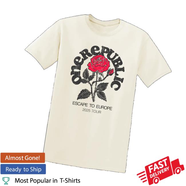 Onerepublic Store Merch Escape To Europe Rose Tee 2 kenny Onerepublic Store Merch Escape To Europe Rose Teev