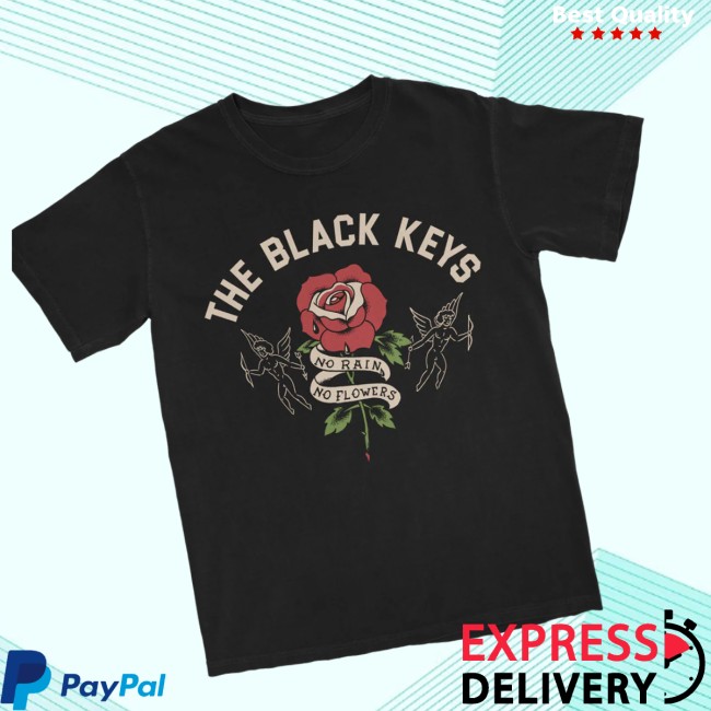 The Lackeys Store Merch The Black Keys No Rain, No Flowers Black Tee The Lackeys Store Merch The Black Keys No Rain, No Flowers Black Tee