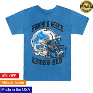 Eminem Shop Merch Eminem X Detroit Lions Helmet T-Shirt